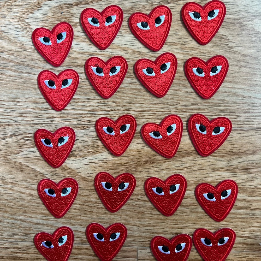 20 Pcs Iron On Red Heart Patches ♥️